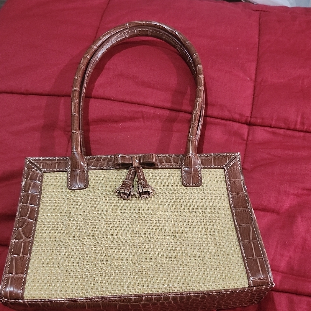 Brown and Tan Women's Handbag Liz Claiborne
